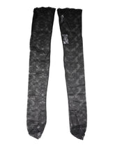 Dolce & Gabbana Black Floral Lace Cotton Stretch Stockings Socks